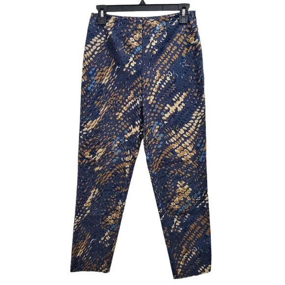 Krazy Larry by Jacob Women's Vintage 90s Printed Slim Leg Cropped Pants USA Sz 2 - Picture 1 of 4